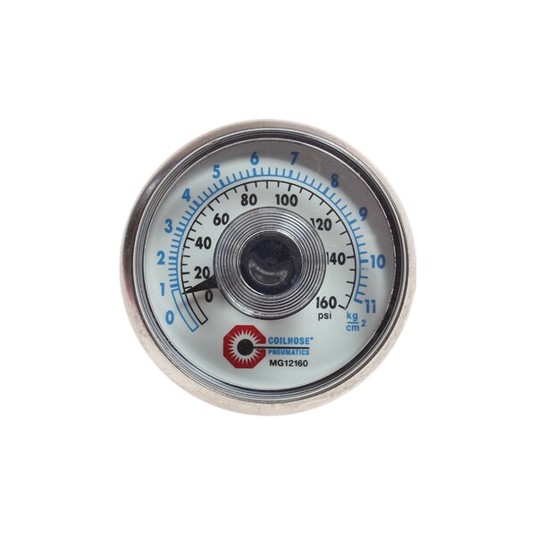 Coilhose Pneumatics 1 1/2" Dial Gauge 1/8" MPT Back Mount 0-160 PSI MG12160 - main